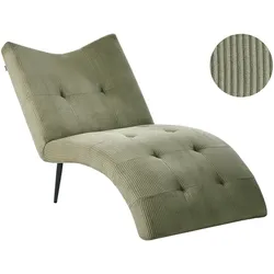 CHAISELONGUE Cord Grün Quilly