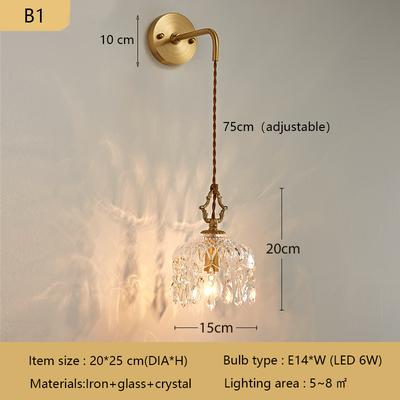 Friendly Fresh Finds Modern Crystal Wall Lamp Luxury LED Lighting For Bedroom And Living Room b1 bulb Not Included