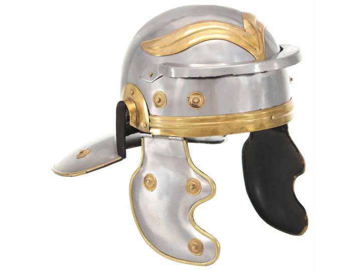 vidaXL Römischer Soldaten-Helm Antik Replik für LARP Silbern Stahl