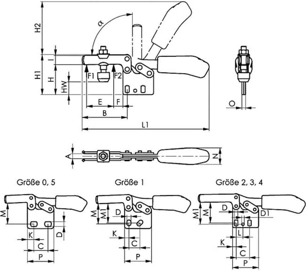 Waagrechtspanner Nr.6870F Gr.20 waagrechter Fuß AMF (560895)