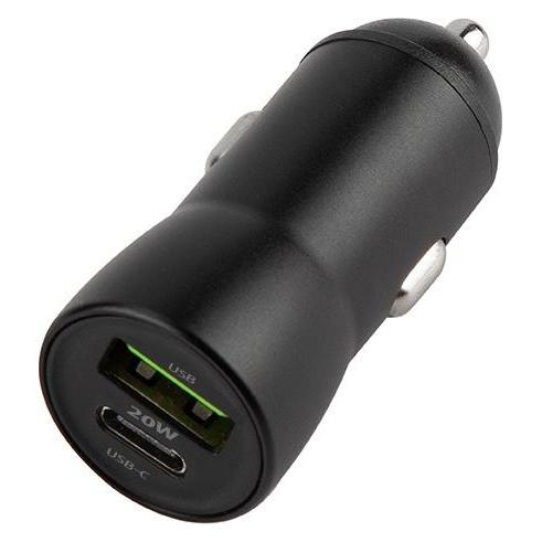 Maxlife MXCC-04 PD QC Autoladegerät 1x USB-C 1x USB 20W schwarz (OEM0400335)