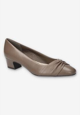 Women's Lyanna Block Heel Pump by Easy Street in Taupe (Size 9 XW)
