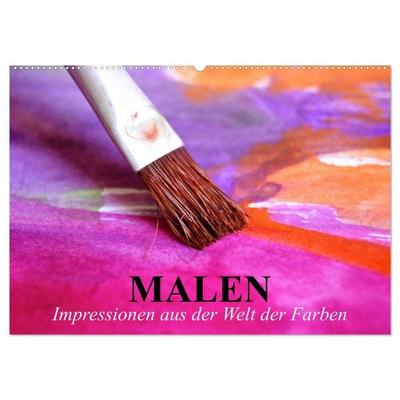 Malen. Impressionen aus der Welt der Farben (Wandkalender 2026 DIN A2 quer), CALVENDO Monatskalender
