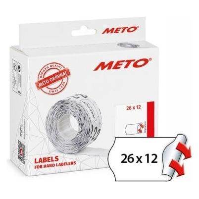 METO Etiket 26x16mm hvid permanent 1000stk/rul 12rul/pak - (12 stk.) (30007348)