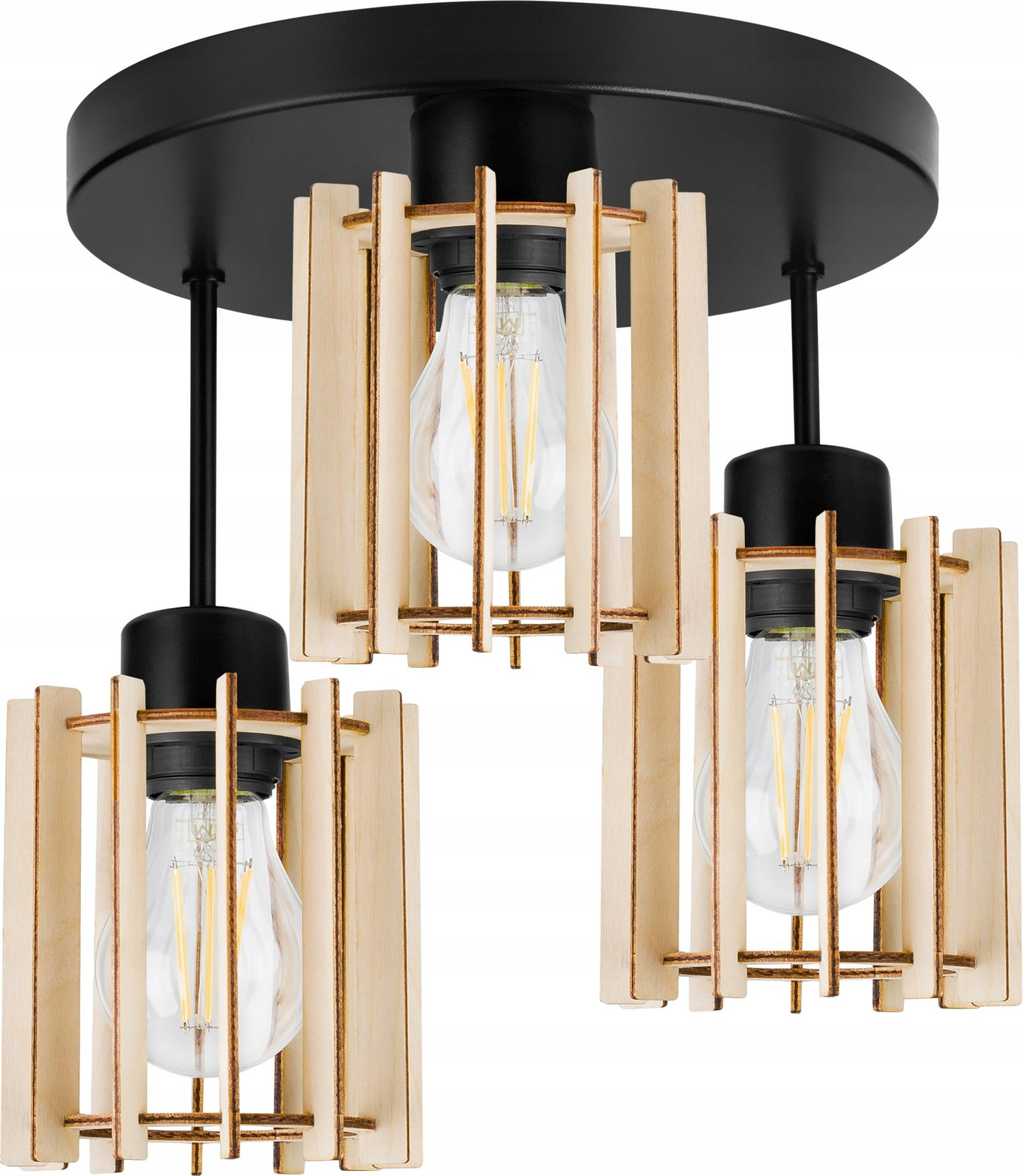 LIGHT HOME LH Moderne LED-plafondlamp van hout