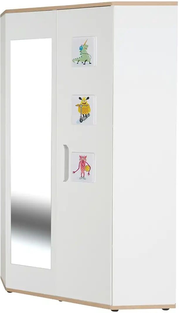 Mia & Mo Eck-Kleiderschrank  Clea ¦ weiß ¦ Maße (cm): H: 191