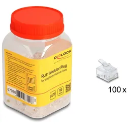 Delock RJ11 Modularer Stecker 100 Stück