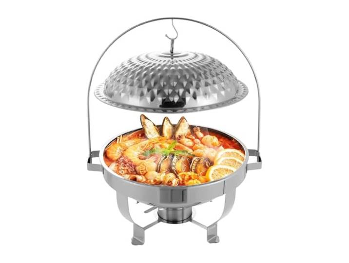 Chafing Dish Buffet mit Deckel aus Edelstahl chafing dish Runder Speisenwärmer-Buffetheber for Partys, Veranstaltungen, Hochzeiten