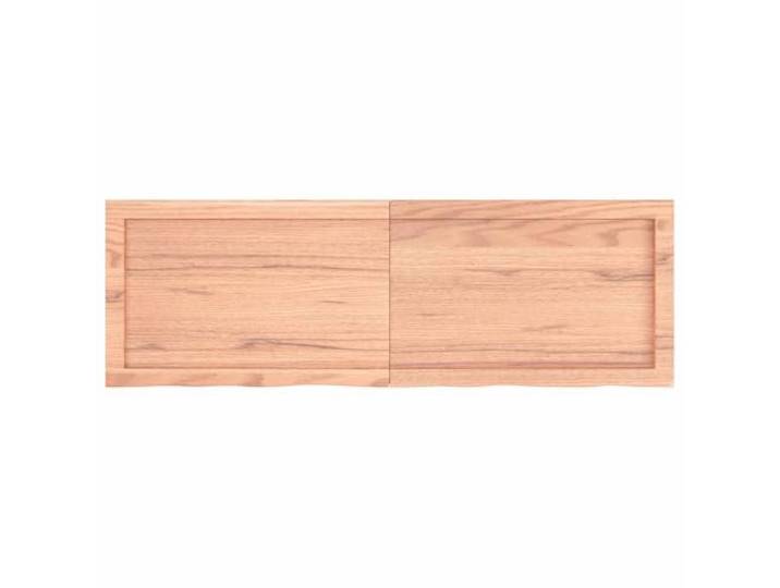 KTHLBRH Tischplatte Eiche massiv 120 x 40 x (2-4) cm hellbraun Natürlicher lebender Rand, handgefertigt, lackiert, Ersatz für DIY Tisch