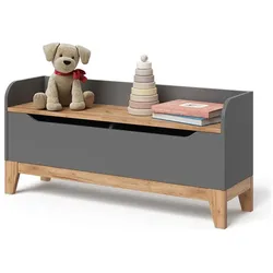 VitaliSpa, Spielzeugaufbewahrung, Spielzeugtruhe Malia, Grau/Artisan/Artisan, 107.2 x 50 cm mit Sitzfläche