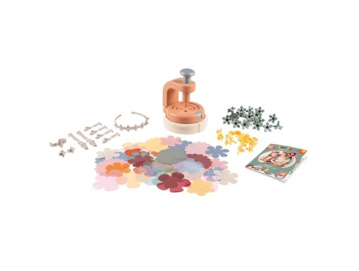 Smoby – Crea Schmuck-Bastelset – Kreativset zur Schmuckherstellung mit Blumenpresse & Zubehör – DIY Schmuckset für Kinder ab 3 Jahren