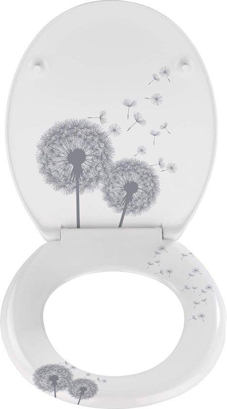 Famanu toiletbril ovaal met soft-close mechanisme en klavertje-vier motief van duroplast