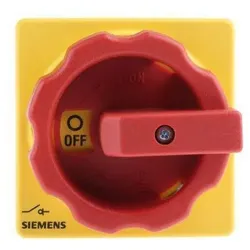 Siemens Lasttrennschalter 3-polig rt/ge 11,5kW, Schalter + Taster, Rot, Gelb