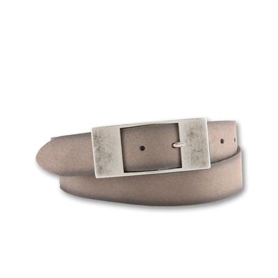 Ledergürtel BERND GÖTZ "Ledergürtel mit dekorativer, flächiger Designschließe", Damen, Gr. 100, beige (schlamm), Rindsleder, Gürtel Ledergürtel