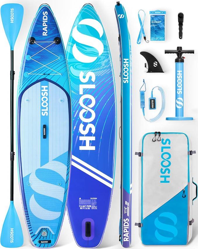 Premium Sup Board, Aufblasbares Stand Up Paddling Board, Extra-Langes 11'6" Paddleboard mit Zubehör, rutschfestem Deck, Tragetasche & Pumpe, Rapids SUP für Jugendliche & Erwachsene