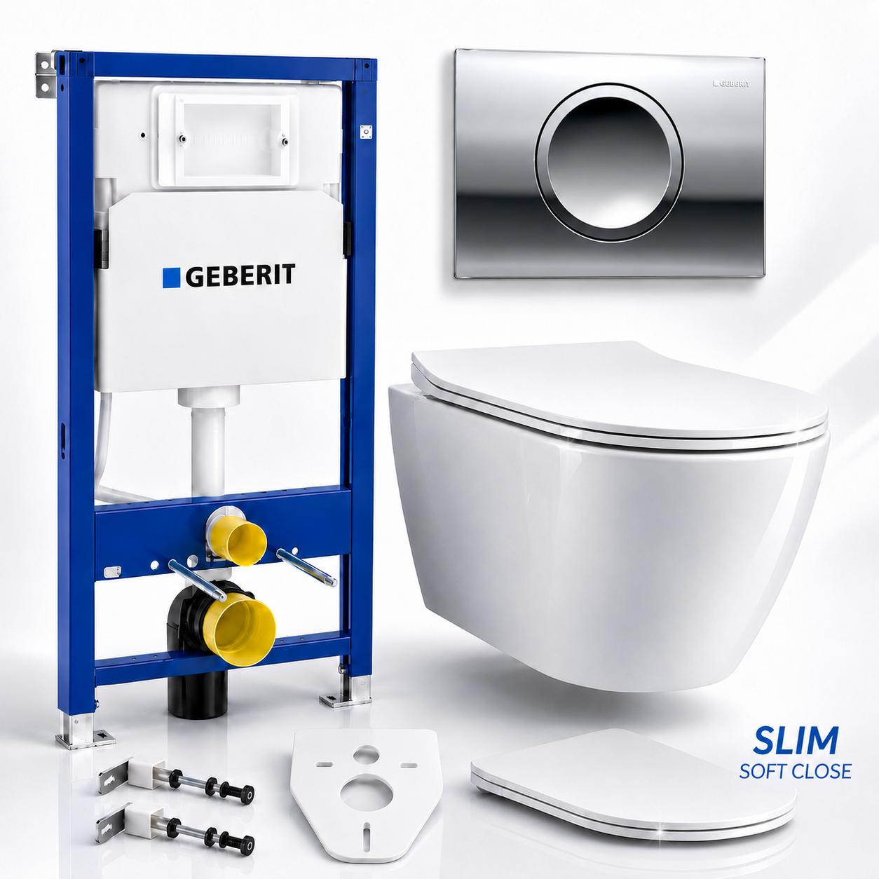 Geberit Vorwandelement WC-Schüssel Betätigungsplatte Delta15 | BADLAND ROLO