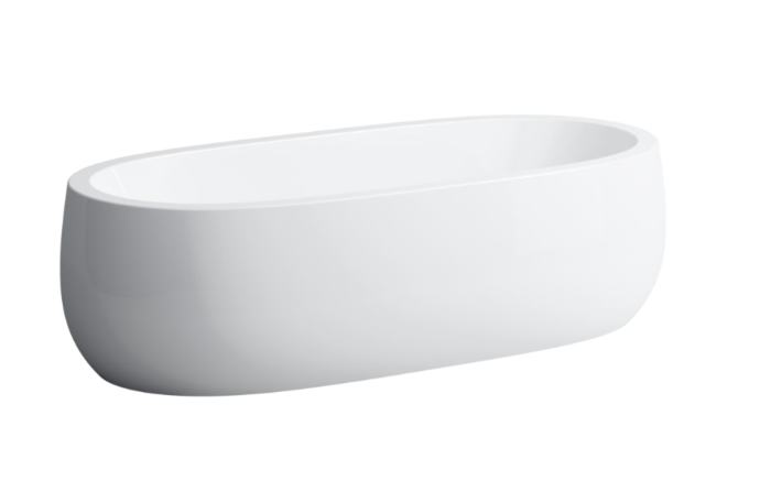 LAUFEN Alessi one Oval-Freistehwanne H2459720006051 mit Whirlsystem, mit Schürze, mit Luftdüsen, ohne Unterwasserbeleuchtung