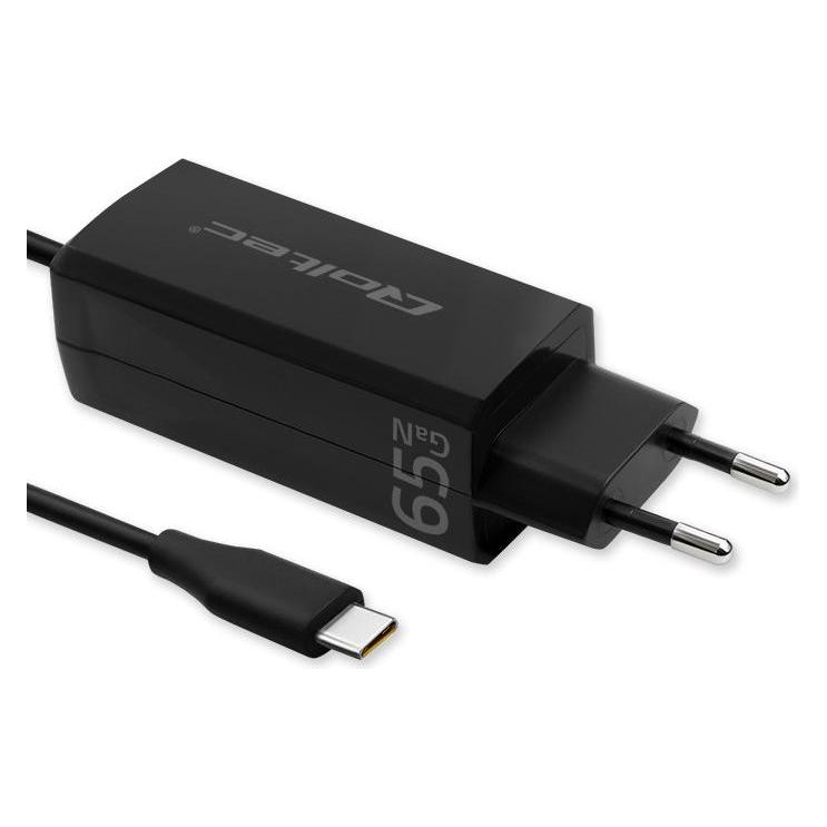 Qoltec 52419 65 W GaN Super-Schnellladegerät | 5-20 V | 3-3 25 A | USB-C 3.1 (65 W, 1 Port) (52419)