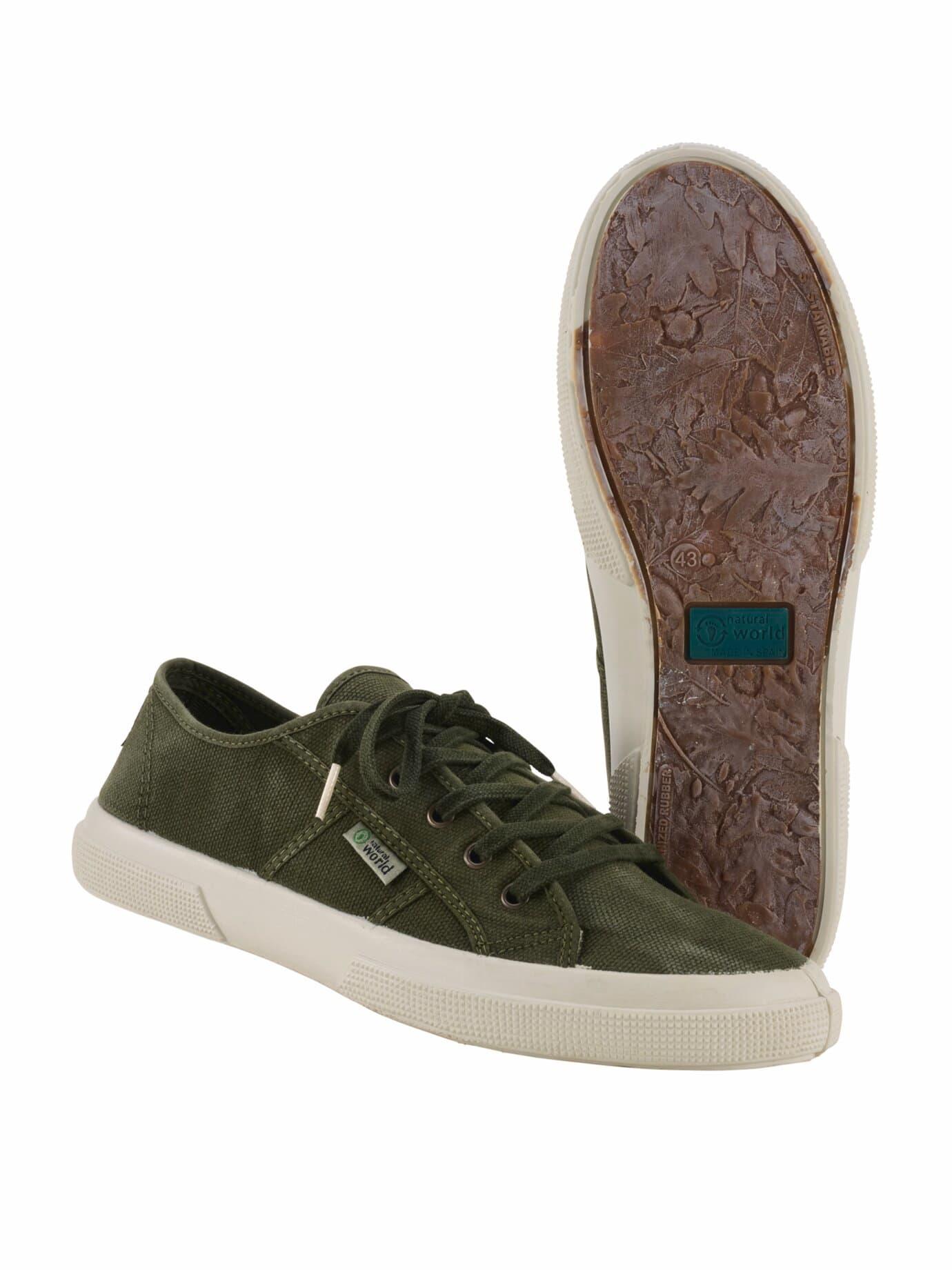 Natural World Herren Natural-Sneaker Grün Obermaterial: 100 % Baumwolle