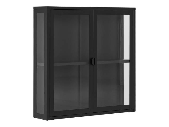Hängevitrine Brisbane Schwarz, B/H/T: 80x80x18cm