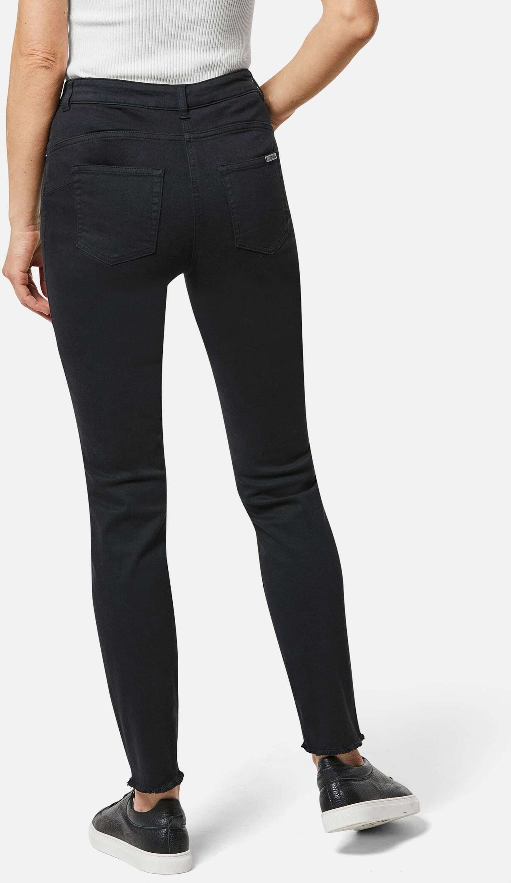 MADELEINE "Jeans Mid Waist Skinny-Hose mit Fransen" mit Fransensaum