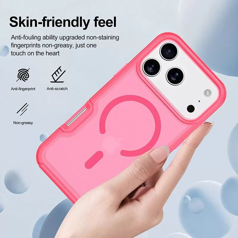 INF Pinke magnetische Skin-Feel dünne Hülle kompatibel mit iPhone 17 Air mit Magsafe Wireless Charging Unterstützung