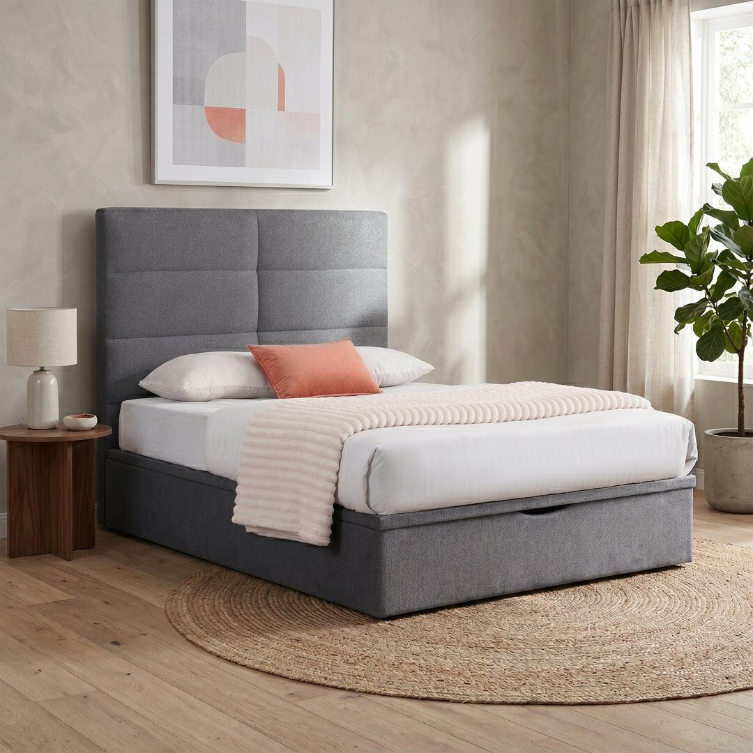 Latitude Run Bisrat Bed Grey Kingsize (5')