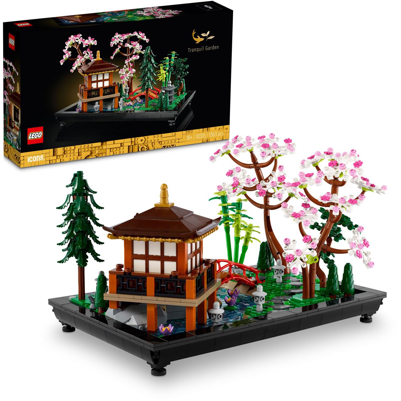 LEGO Icons 10315 Garten der Stille, Botanical-Garten-Set mit Lotusblumen