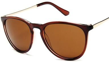 Inspired Living Retro Round Cat Eye Sunglasses With Mirror Lenses brown