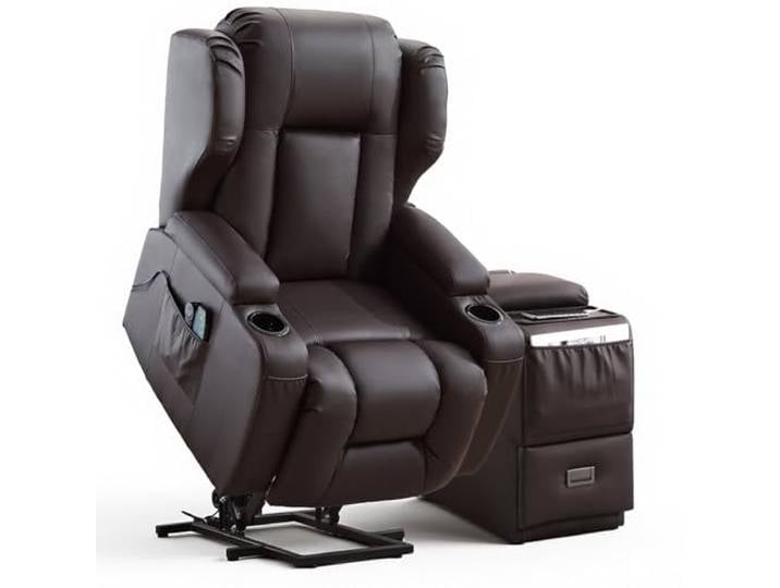 TCGBKAF Elektrischer Sessel mit Aufstehhilfe,Elektrisch Verstellbarer Fernsehsessel mit Liegefunktion,Kinosessel mit USB & Getränkehalter,TV Sessel mit Konsole fürs Wohnzimmer (1 Sessel+Console)