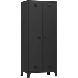 Helloshop26 - Schrank Regal Aufbewahrungsmöbel 180 x 90 x 40 cm Schlafzimmer Stahl schwarz