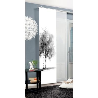 Schiebegardine HOME WOHNIDEEN "TREE" Gr. 1, grau, B:60cm H:245cm, Polyester, Gardinen, Schiebewand Seidenoptik, Digitaldruck