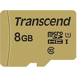 Transcend 8GB UHS-I U1 SD CARD (8 GB, microSDHC, U1, UHS-I), Speicherkarte, Gold