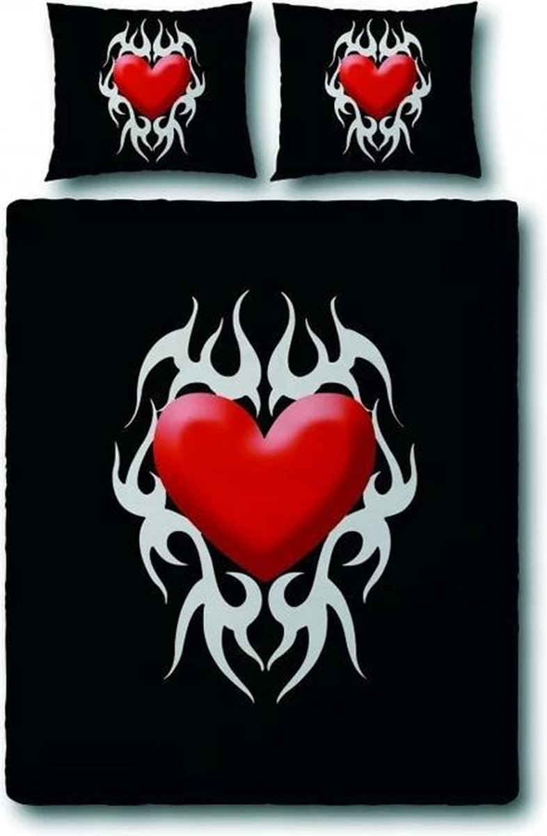 Covers & Co Double Tattoo Dekbedovertrek Eenpersoons Black 140x200 cm