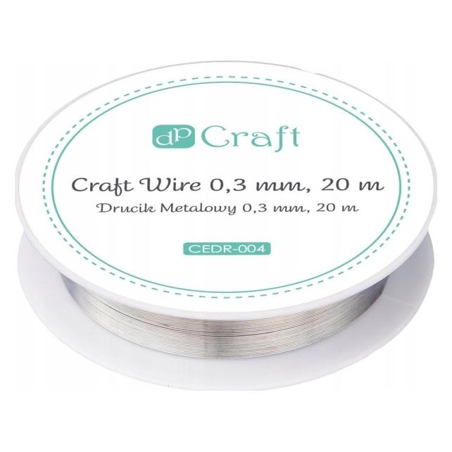 DP Craft Silberner Metalldraht 0,3 mm 20 m (20 m) (5907589986464)