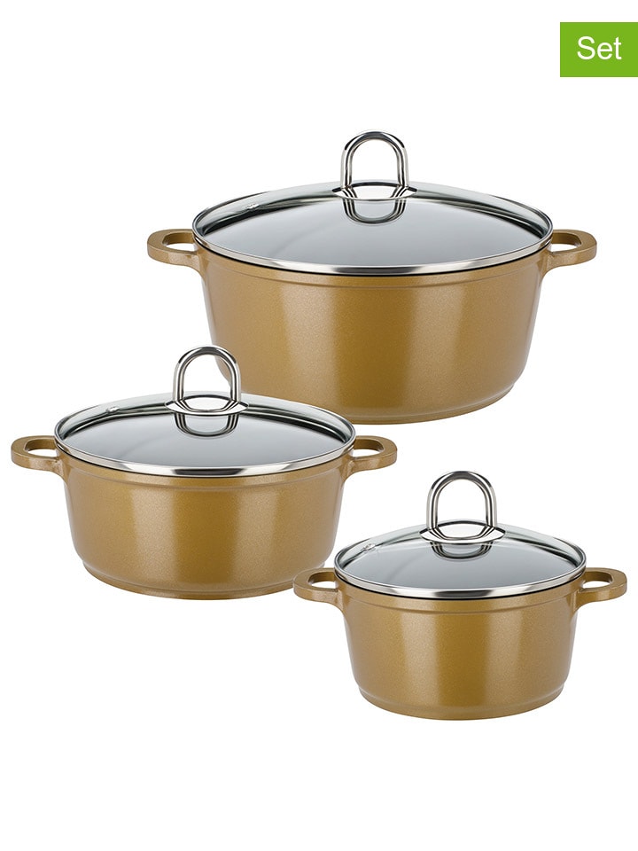 GSW 6tlg. Set: Kochtöpfe ''Gourmet'' in Gold - onesize