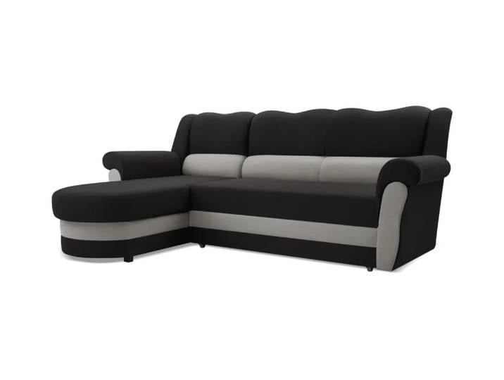 Ecksofa BRUNO Links Schwarz/aschegrau (Bahama 36 + Bahama 31)