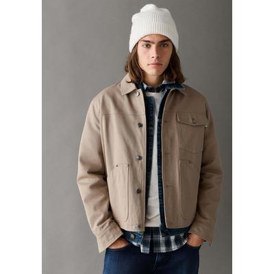 Winterjacke PEPE JEANS "winter jacket RIVALTA", Herren, Gr. L, malt beige, 100% Baumwolle, Jacken Winterjacke