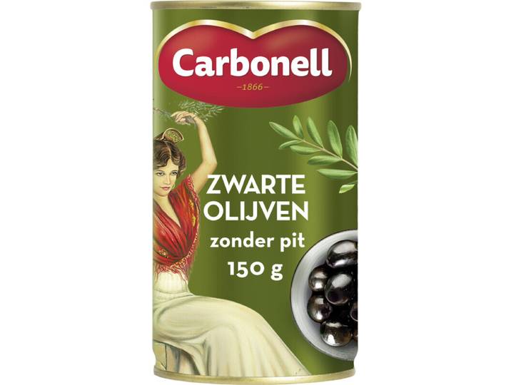 Carbonell Zwarte Olijven Zonder Pit - 150 g
