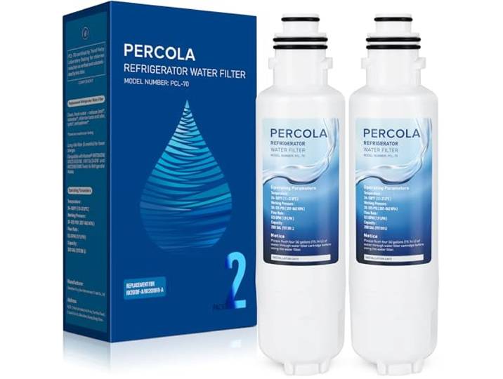 PERCOLA HX2019F-A Wasserfilter, 2 Stück, kompatibel mit Hisense HX2019FR-A und mehr, reduziert Chlorgeschmack und Verunreinigungen