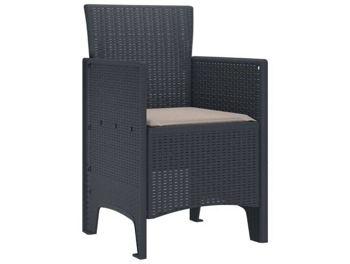 Sales Season Chaise de jardin（lot de 2）- SHIELD - Fauteuil/Siège de jardin - Anthracite 53x49x85 cm Polypropylène 5197782