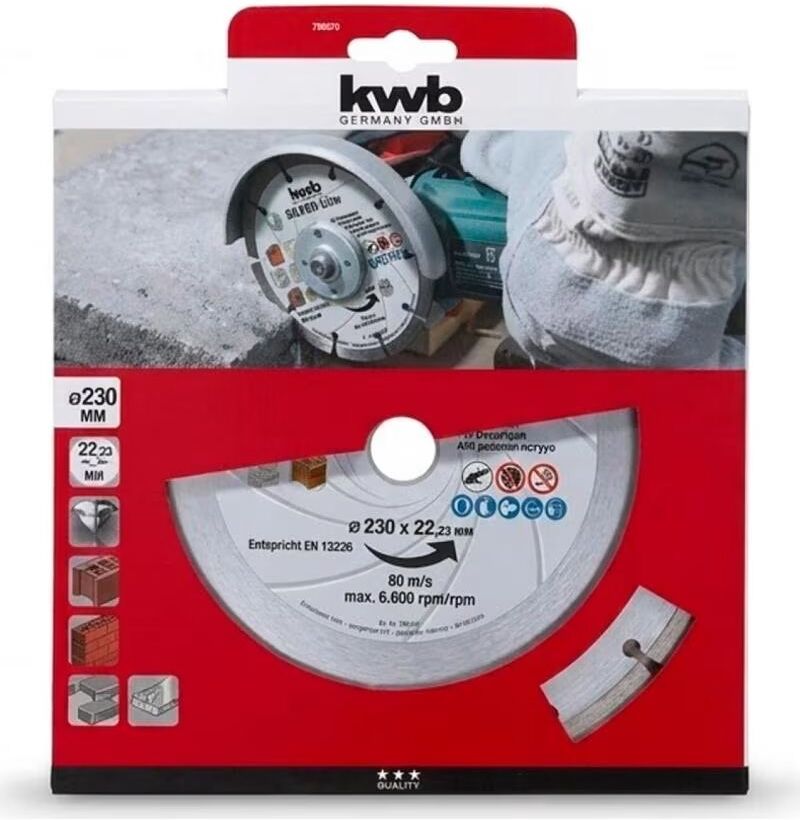Disco De Diamante Kwb 230 Mm Para Materiales De Construcción Multicolor Talla Única Unisex