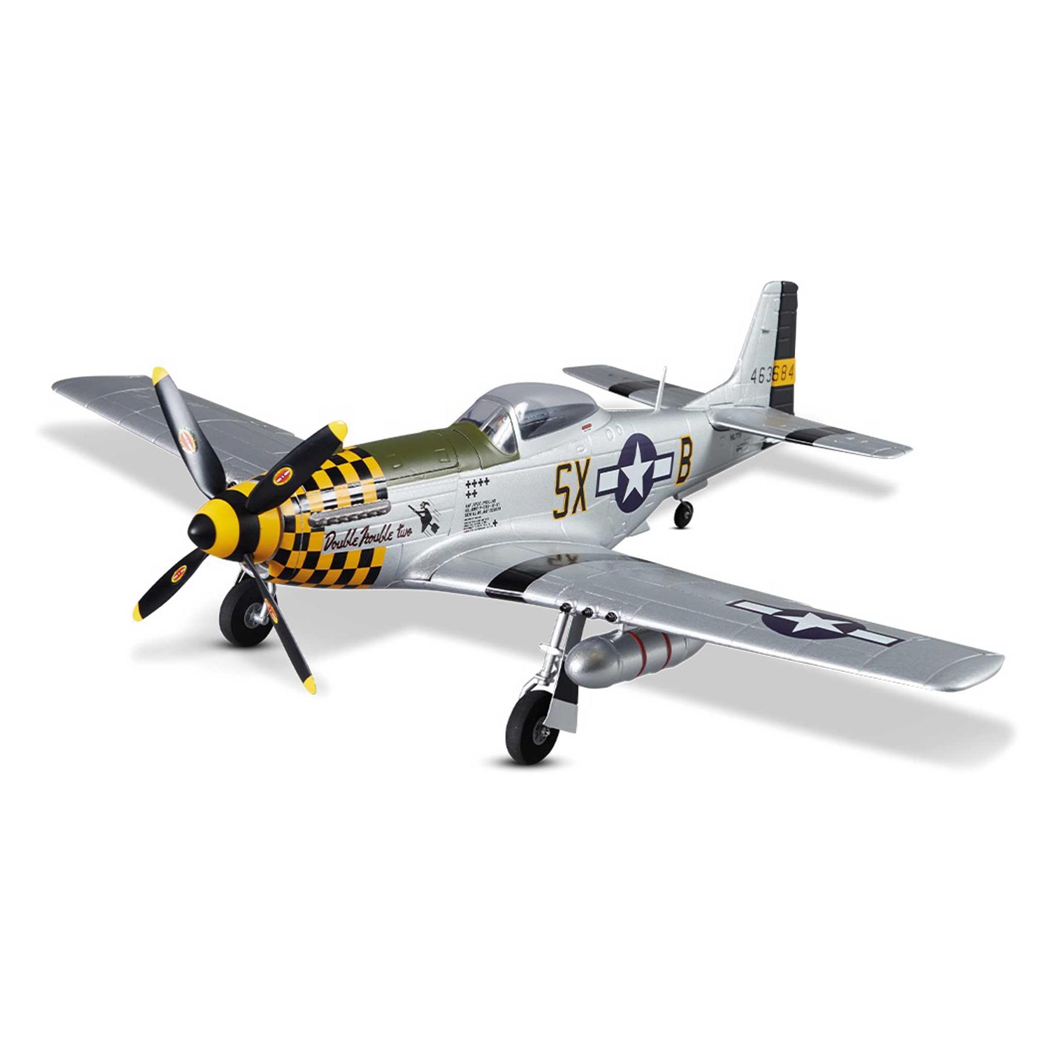 Derbee P-51D Mustang Warbird PNP gelb - 75cm (Motorflugzeug) (DB003PG)