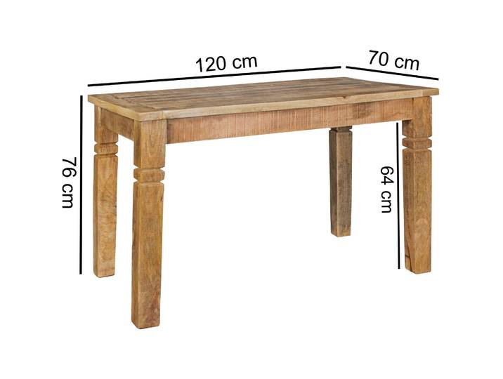Esszimmertisch Rustica 120 x 70 x 76 cm Mango Massiv-Holz