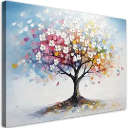 LEINWANDBILD Bunter Baum Abstrakt 100x70cm