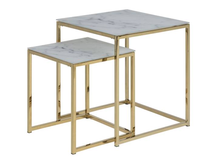 Beistelltisch 2er-Set Alisma weiss Glas B 45 H 50 cm - Beistelltisch 2er-Set