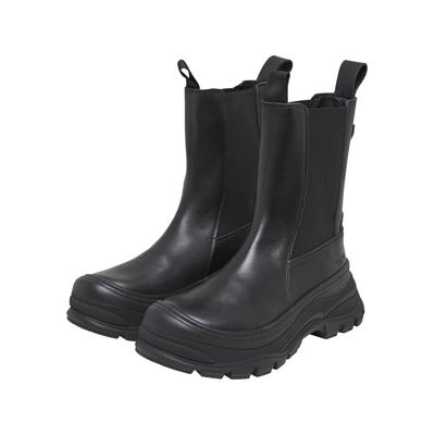 Stiefel BUFFALO "Buffalo Buffalo roam chelsea", Damen, Gr. 42, schwarz, Leder, unifarben, Schuhe Stiefel