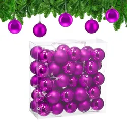 Relaxdays Weihnachtskugeln 50er Set Pink,Silber