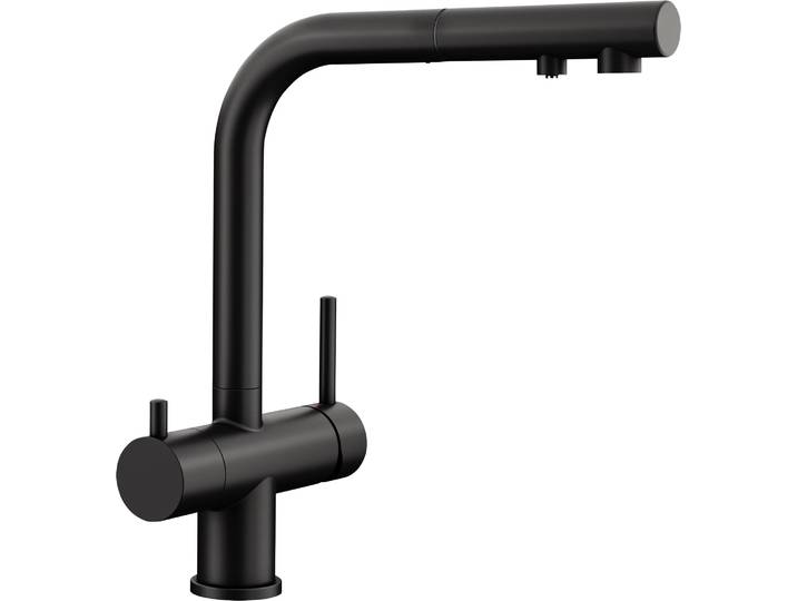 Blanco Küchenarmatur mit Handbrause und Filterfunktion FONTAS-S II schwarz matt 526672