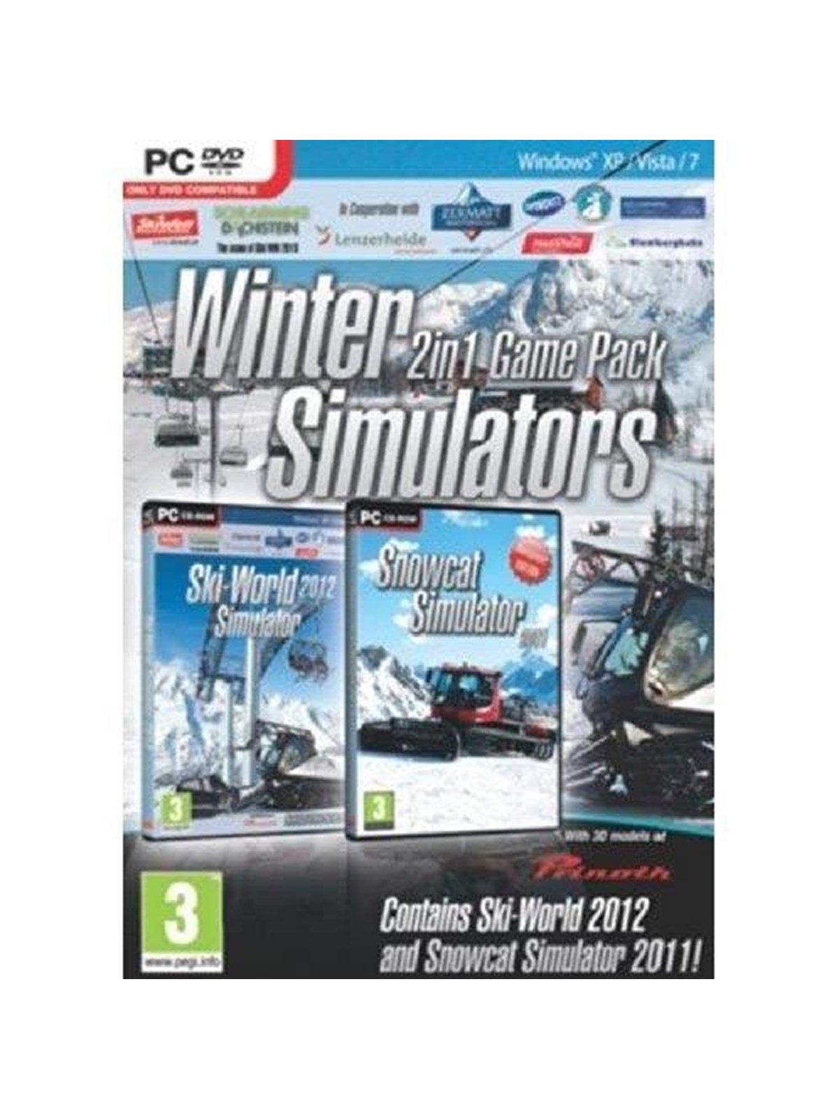 Winter Simulators (Ski World 2012 & Snowcat Simulator 2011) 2 in 1 PC Game Pack - Windows - Simulator - PEGI 3